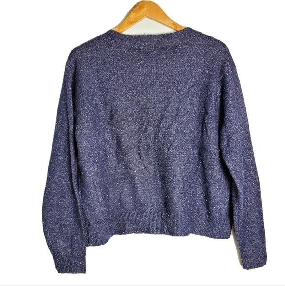 NEW Hyatus Flecked V Neck Navy Sweater - Picture 3 of 5